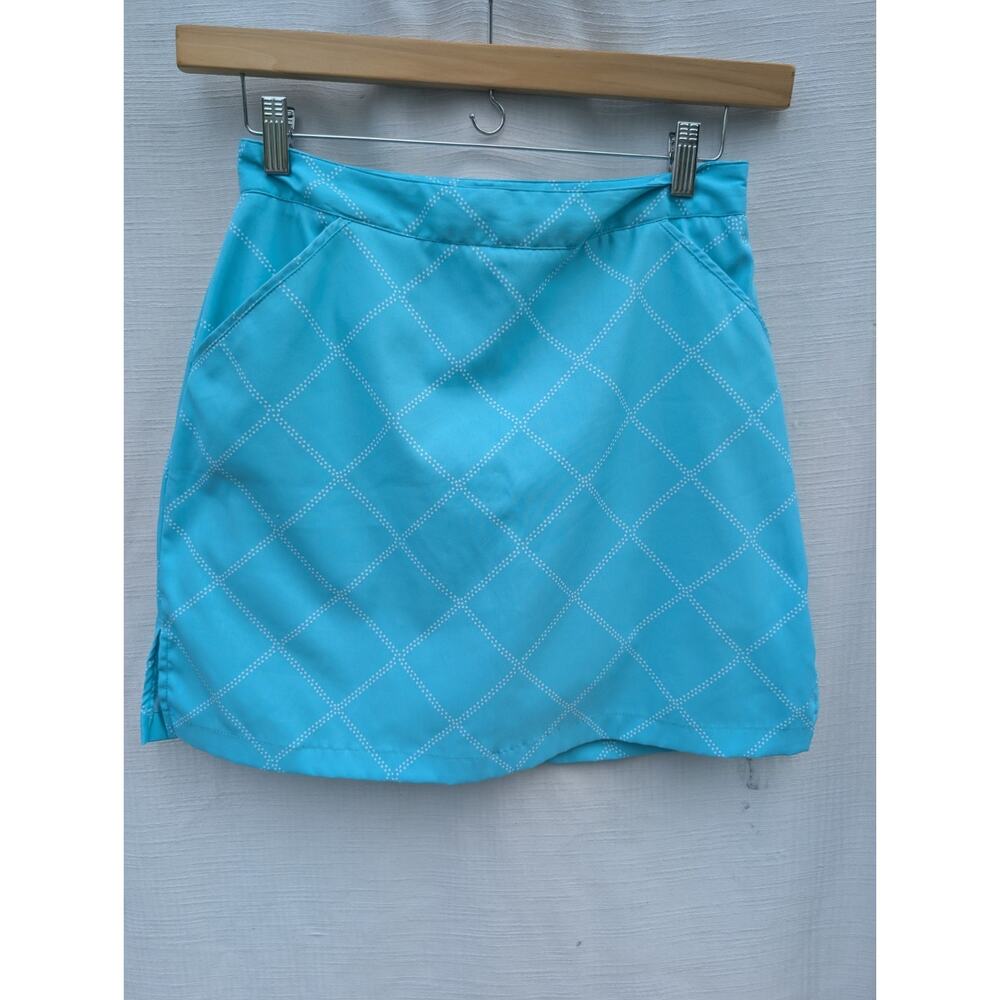 Coral Bay Women's Golf Skirt Skorts Sz 6 Aqua Diamond Pattern‎ Tennis Pickleball
